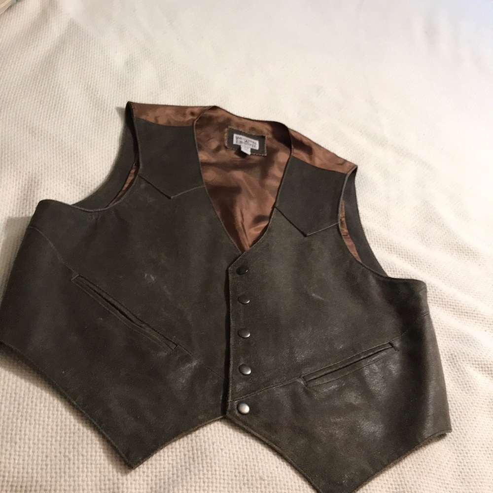 Leather western vest